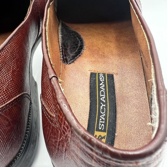 Stacy Adams Mens 11M Genuine Snake Leather Tassel Loafers Slip On Timeless Retro - Picture 7 of 15